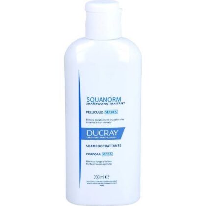 Ducray Squanorm Champú Anticaspa Seca 200 ml - Tratamiento Anticaspa para Cuero Cabelludo Seco
