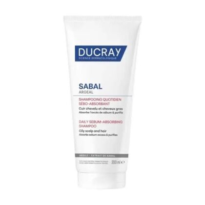 Ducray Sabal Champú Seboabsorbente 200 ml - Champú Tratante para Cuero Cabelludo Graso