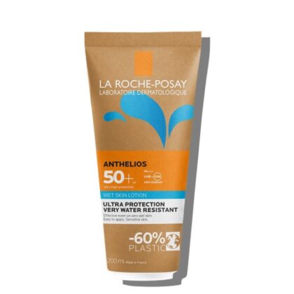 La Roche-Posay Anthelios Wet Skin Gel Invisible SPF50+ — Fotoprotección Corporal Aplicación sobre Piel Mojada
