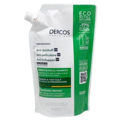Vichy Dercos Recarga Champú DS Anticaspa - Cabello Seco 500 ml
