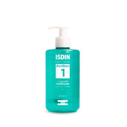 ISDIN Oily Skin Acniben 1 Gel Limpiador Matificante Piel Grasa o con Tendencia Acneica 400ml