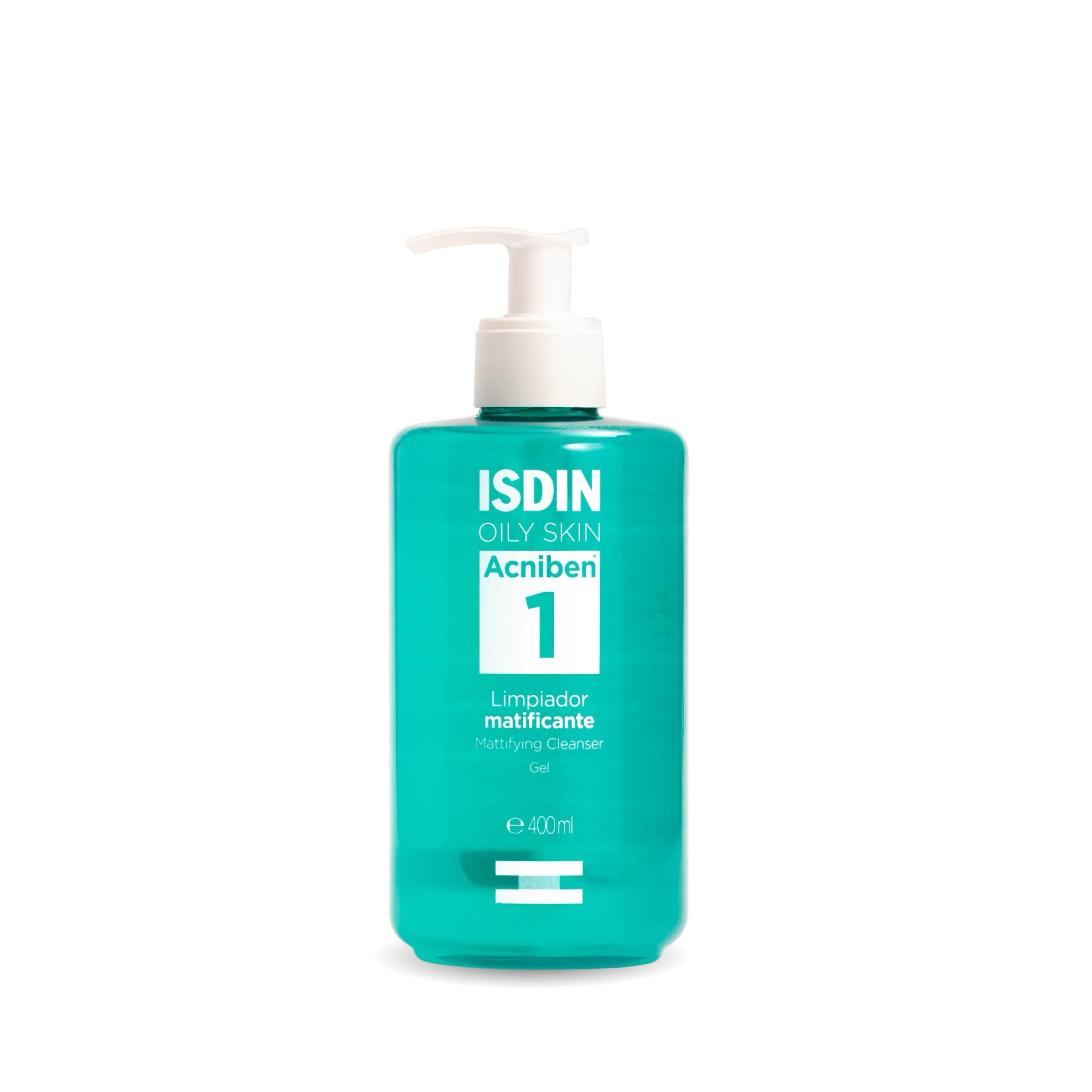 ISDIN Oily Skin Acniben 1 Gel Limpiador Matificante Piel Grasa o con Tendencia Acneica 400ml