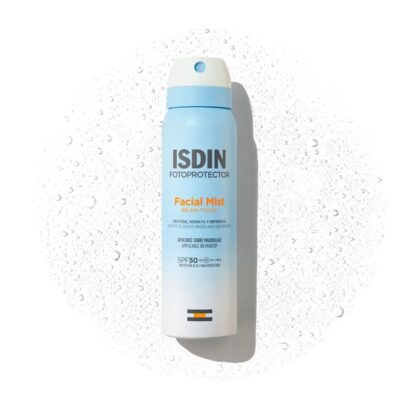 ISDIN Fotoprotector Facial Mist SPF 50 50 ml – Bruma Facial Invisible Ideal Sobre Maquillaje SPF 50