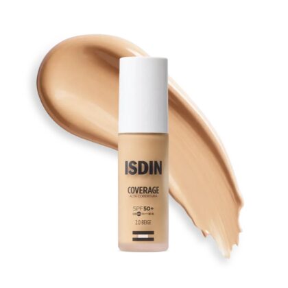 ISDIN Coverage SPF 50+ 2.0 Beige 30 ml – Base de Maquillaje Fluida Cobertura Modulable Antiedad