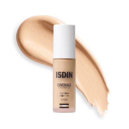 ISDIN Coverage SPF 50+ 1.0 Pearl 30 ml – Base de Maquillaje Fluida Cobertura Modulable Antiedad