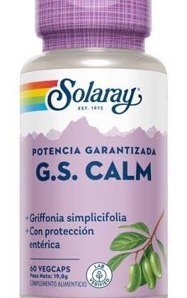 Solaray G.S. Calm Potencia Garantizada Griffonia Simplicifolia con Protección Entérica 60 Vegcaps