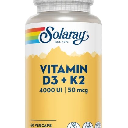 Solaray Vitamin D3 + K2 4000 UI | 50 mcg 60 Vegcaps