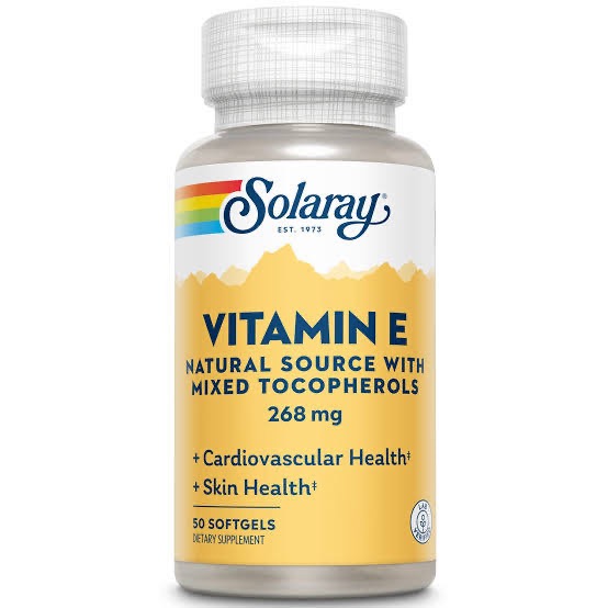 Solaray Vitamin E Natural Source with Mixed Tocopherols 268 mg 50 Softgels