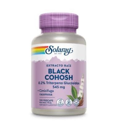 Solaray Black Cohosh Extractor de Raíz 0.2% Triterpeno Glucósidos 545 mg 120 Vegcaps
