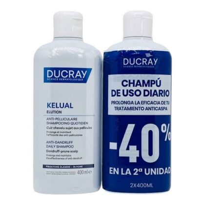 Ducray Elution Champú Reequilibrante Duplo 2x400 ml - Uso Diario Protector Anticaspa