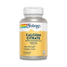 Solaray Calcium Citrate with Vitamin D-3 1000 mg 90 Capsules