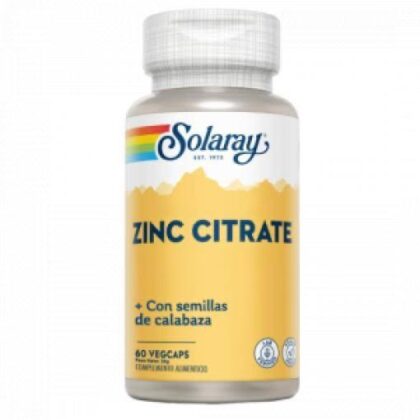 Solaray Zinc Citrate con Semillas de Calabaza 60 Vegcaps