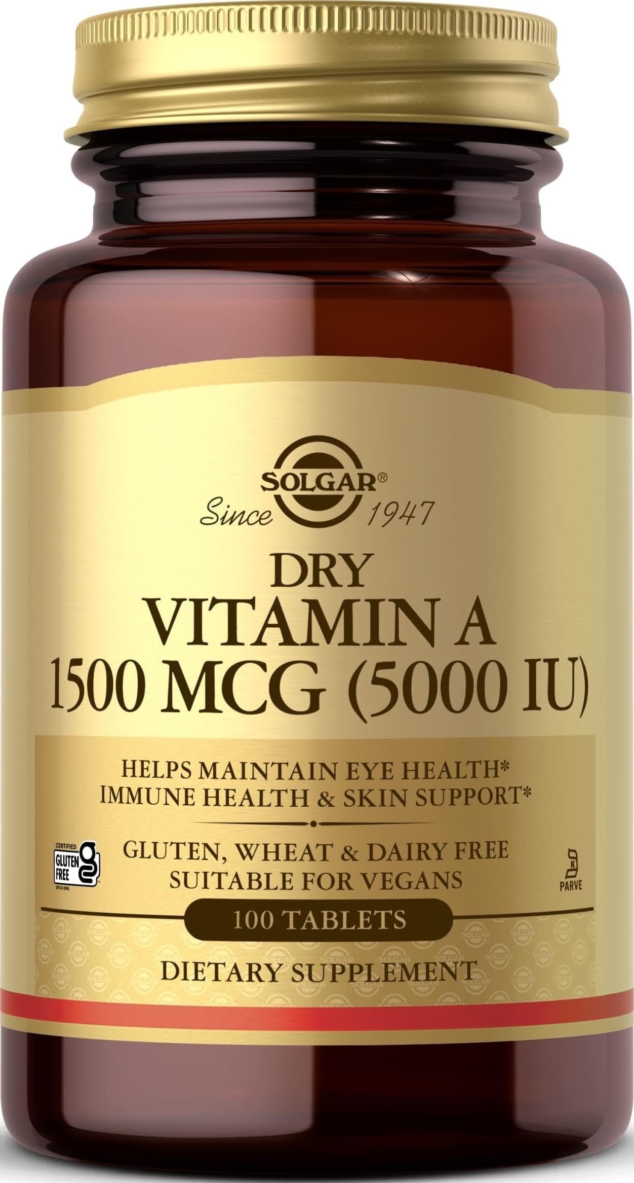 Dry Vitamin A 1500 mcg 5000 IU 100 Tablets