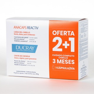 Ducray Anacaps Reactiv 3 Meses 3x30 Cápsulas - Tratamiento Anticaída Estasional